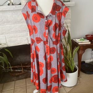 Modcloth Dear Creatures Midi Poppy Dress 4X